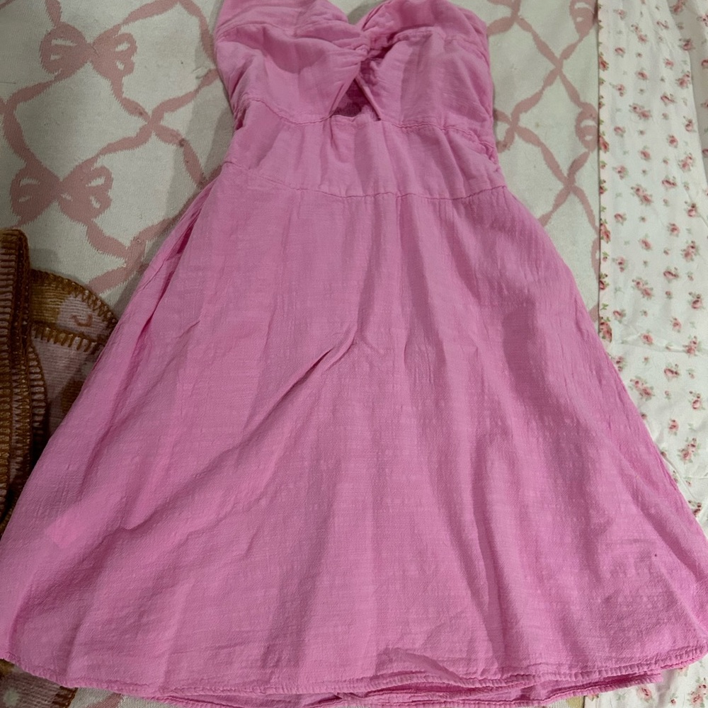 Pink Strapless Mini Dress